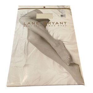 Size B Lane Bryant Daysheer Off White Invisible Reinforced Toe Pantyhose Plus Si